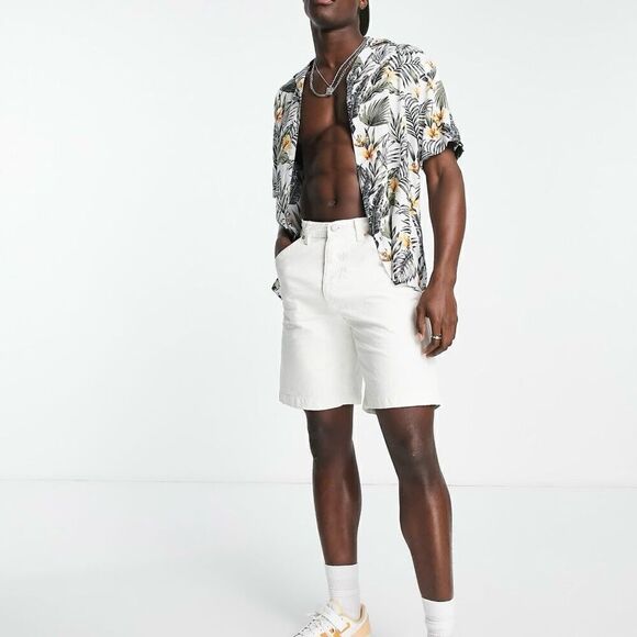 JACK & JONES Premium Revere Collar Floral Print Shirt Size M - Picture 1 of 8